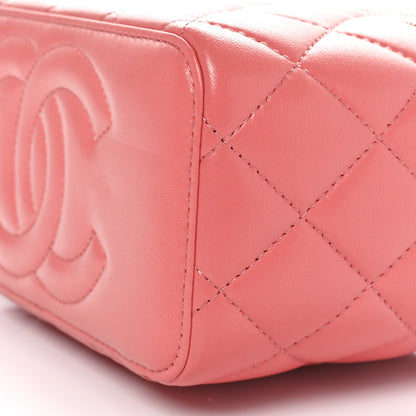 Chanel Lambskin Quilted Small Charming Top Handle Vanity Case With Chain Pink 11 of 11