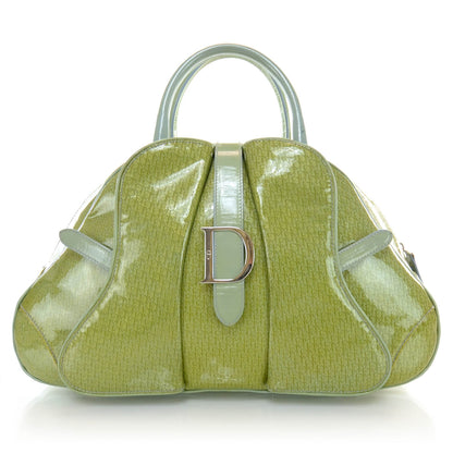 Christian Dior Patent Saddle Bowler Green 1 of 7