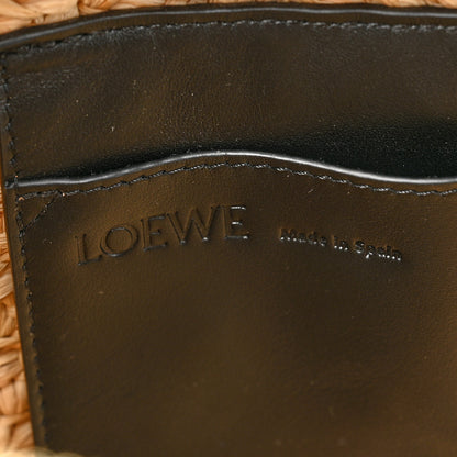 Loewe Raffia Nappa Calfskin Small Paseo Basket Bag Natural Black 6 of 11
