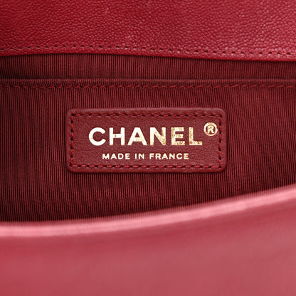 Chanel Caviar Chevron Quilted Medium Boy Flap Dark Pink 5 of 11