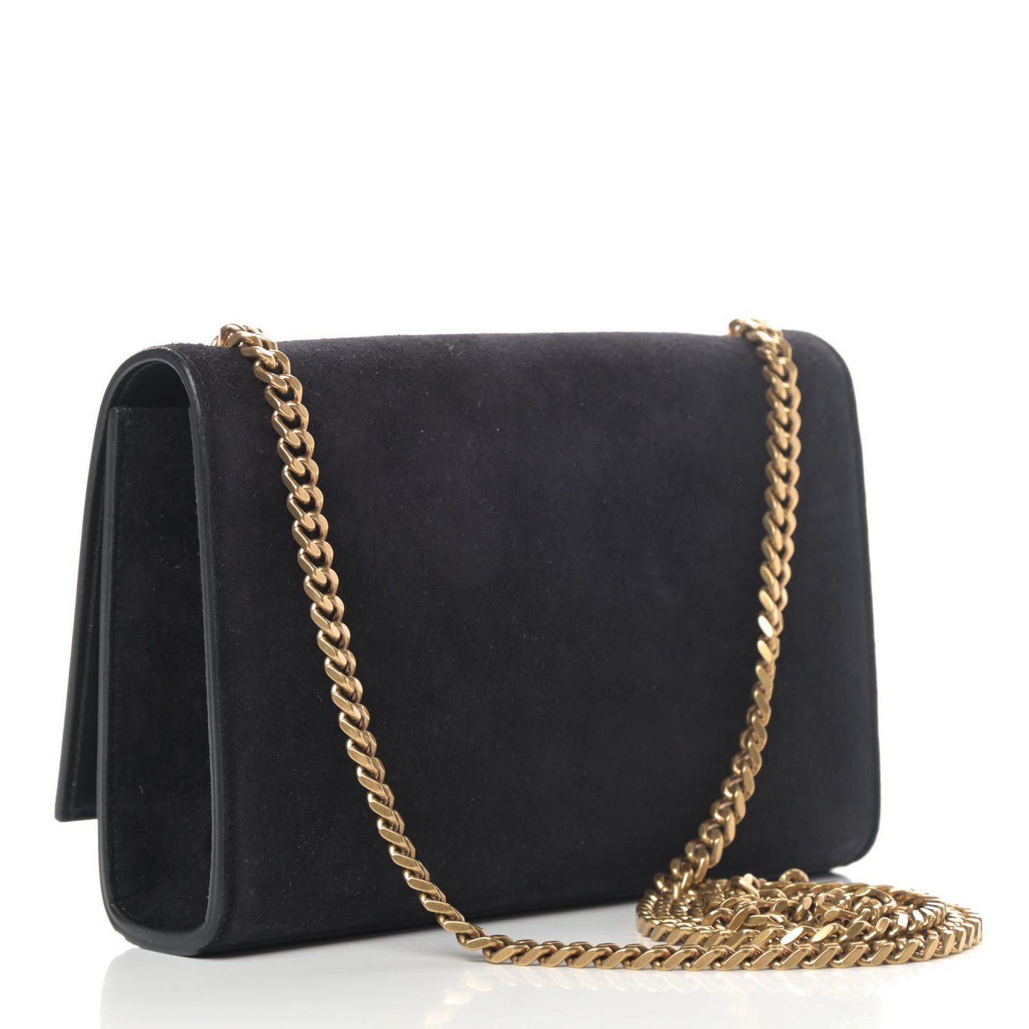 Suede Small Classic Monogram Palm Tree Kate Satchel Black