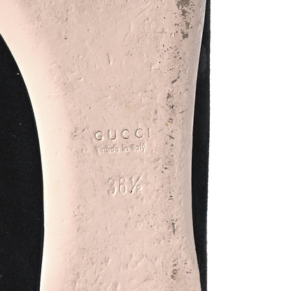 Gucci Kid Scamosciato GG Marmont Fringe Flats 36.5 Black 7 of 9