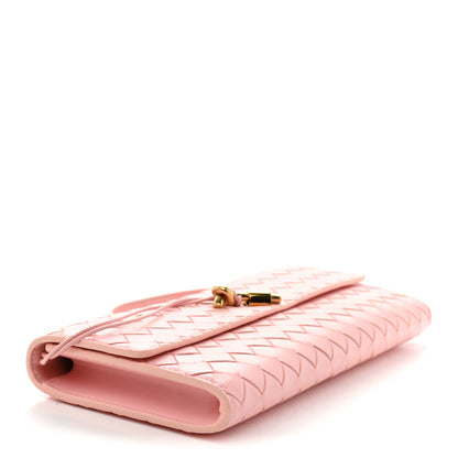 Bottega Veneta Nappa Intrecciato Long Andiamo Top Handle Clutch Rose 4 of 7