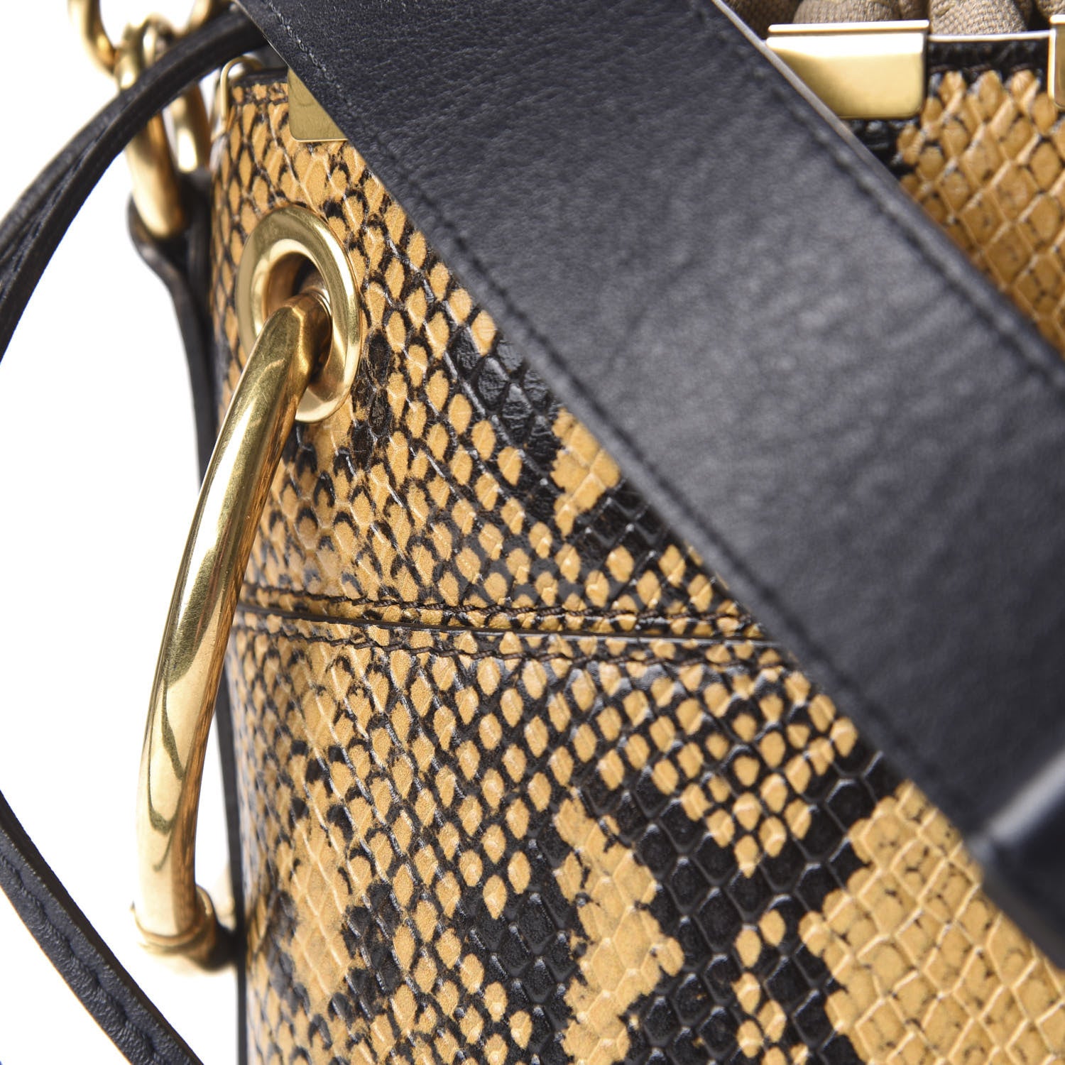 Chloe Python Embossed Calfskin Mini Roy Bucket Bag September Sun 9 of 9