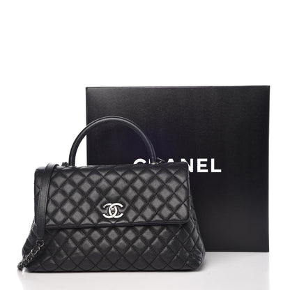 Chanel Caviar Quilted Medium Coco Handle Flap Black 13 of 13