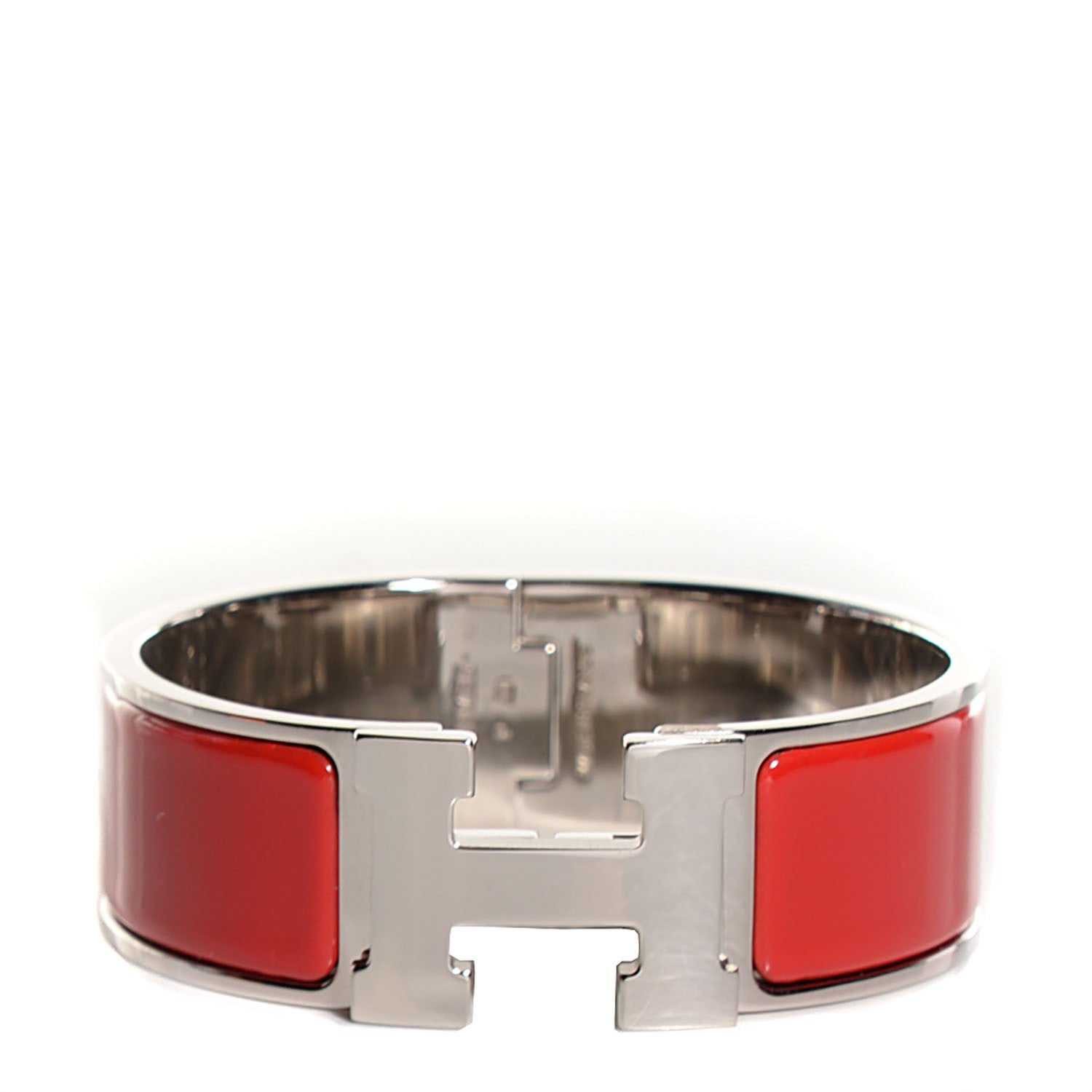 Hermes Enamel Wide Clic Clac H Bracelet PM Rouge Vif 1 of 7