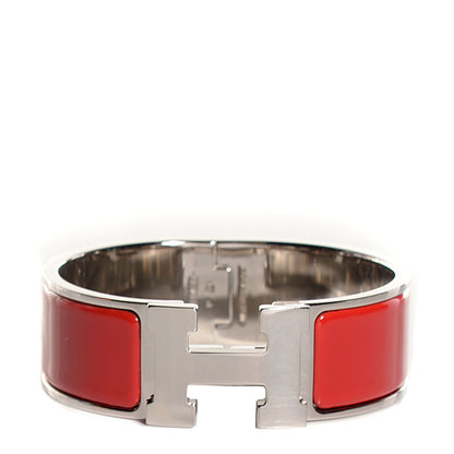 Hermes Enamel Wide Clic Clac H Bracelet PM Rouge Vif 1 of 7