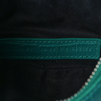 Balenciaga Extra Supple Calfskin Crystal Crocodile Embossed Le Cagole Shoulder Bag XS Jade 6 of 9