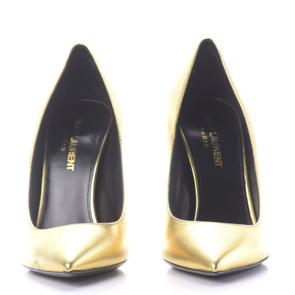 Saint Laurent Calfskin Opyum 100 Pumps 36.5 Gold 2 of 10
