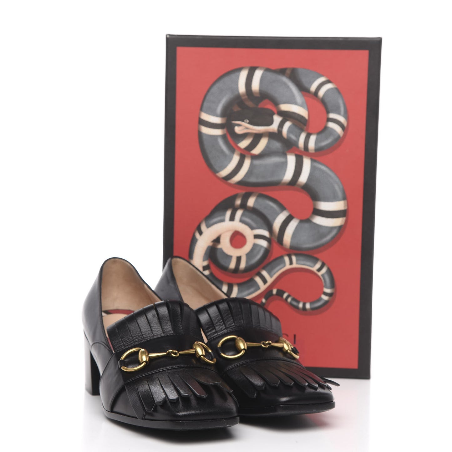 Malaga Kid Polly Kiltie Fringe 55mm Loafer Pumps 38 Black