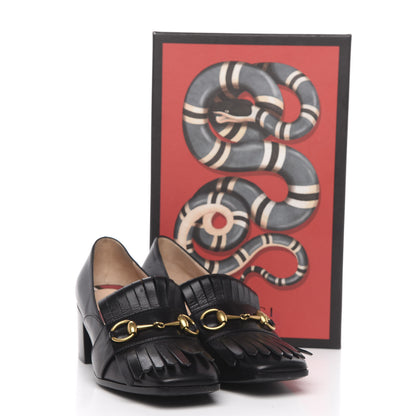 Gucci Malaga Kid Polly Kiltie Fringe 55mm Loafer Pumps 38 Black 9 of 9