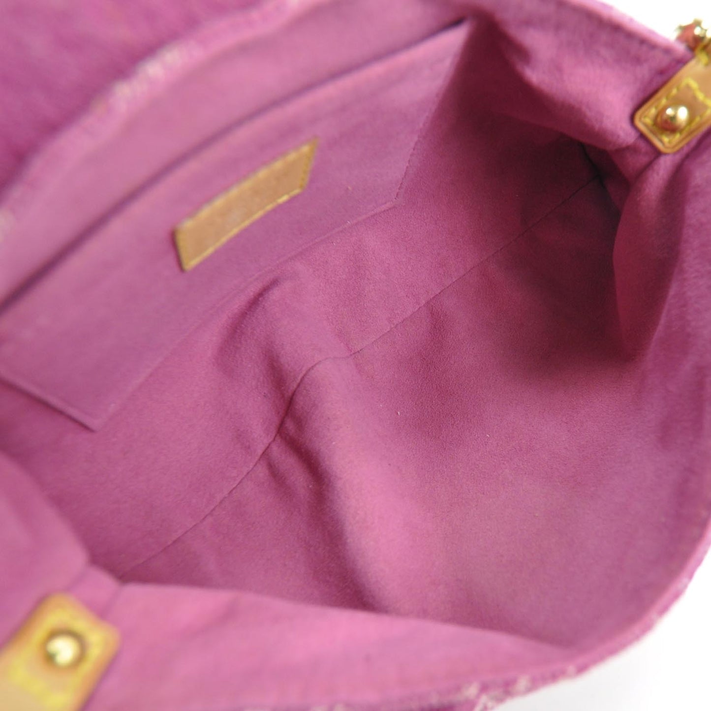 Monogram Denim Mini Pleaty Fuchsia