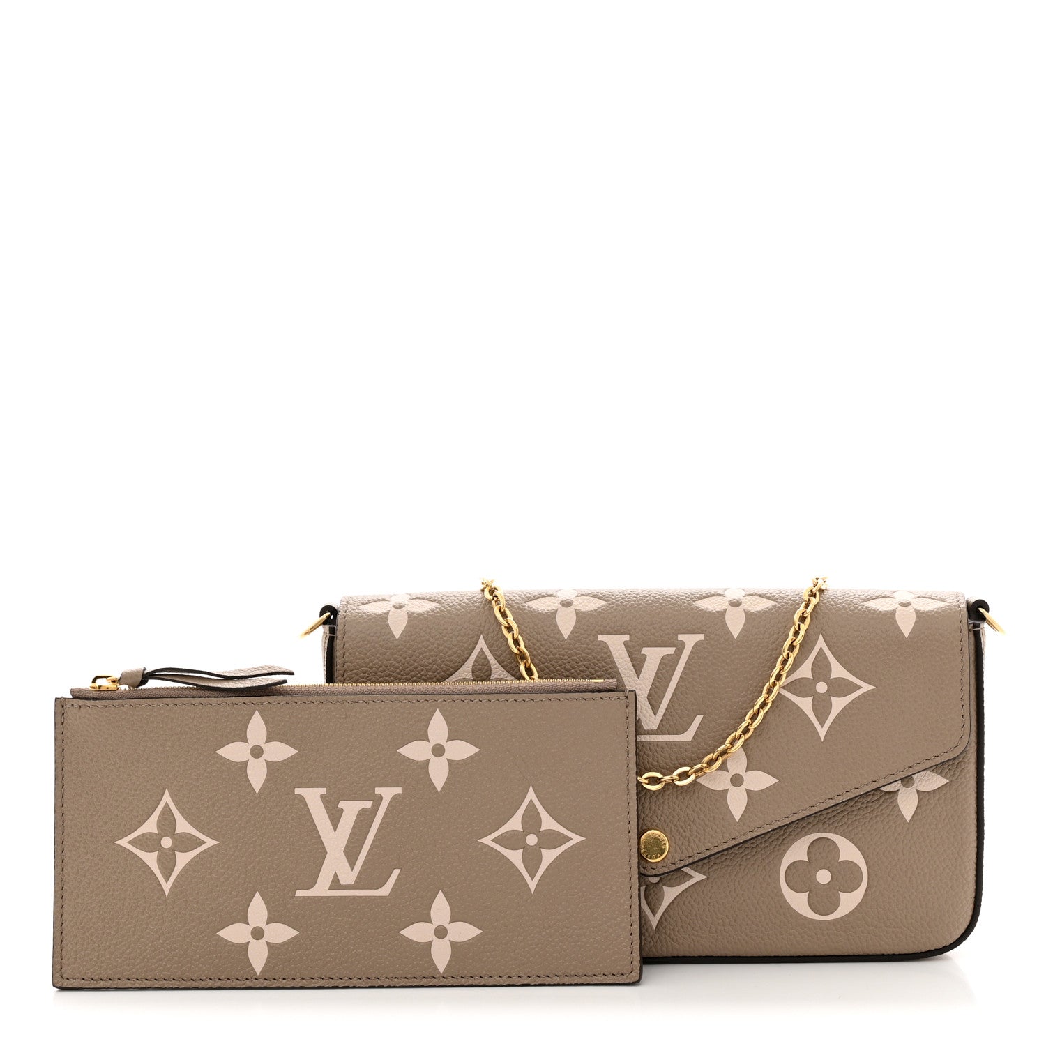 Louis Vuitton Empreinte Monogram Giant Felicie Pochette Tourterelle Creme 1 of 9