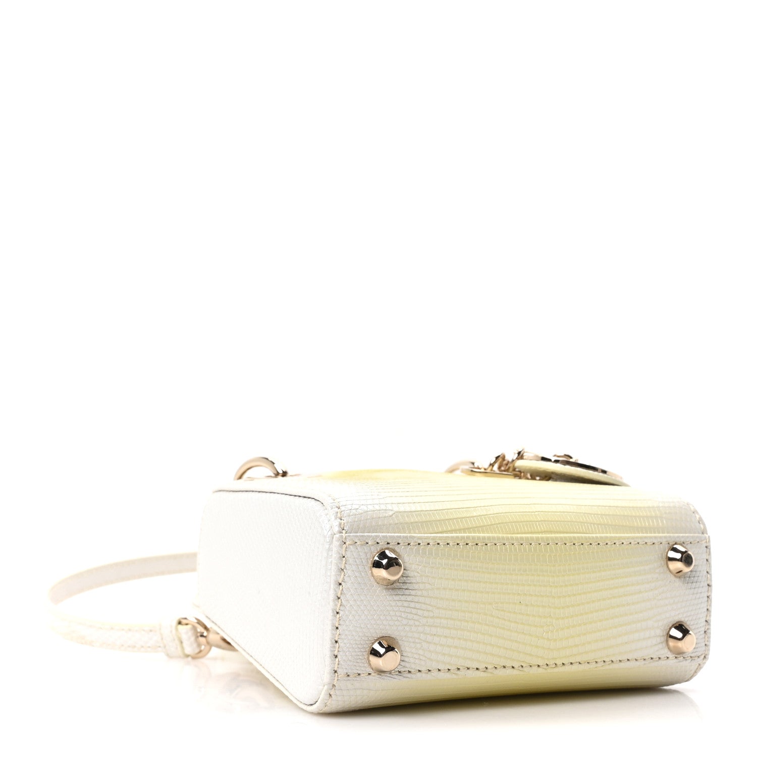 Christian Dior Lizard Micro Lady Dior Yellow Multicolor 4 of 11