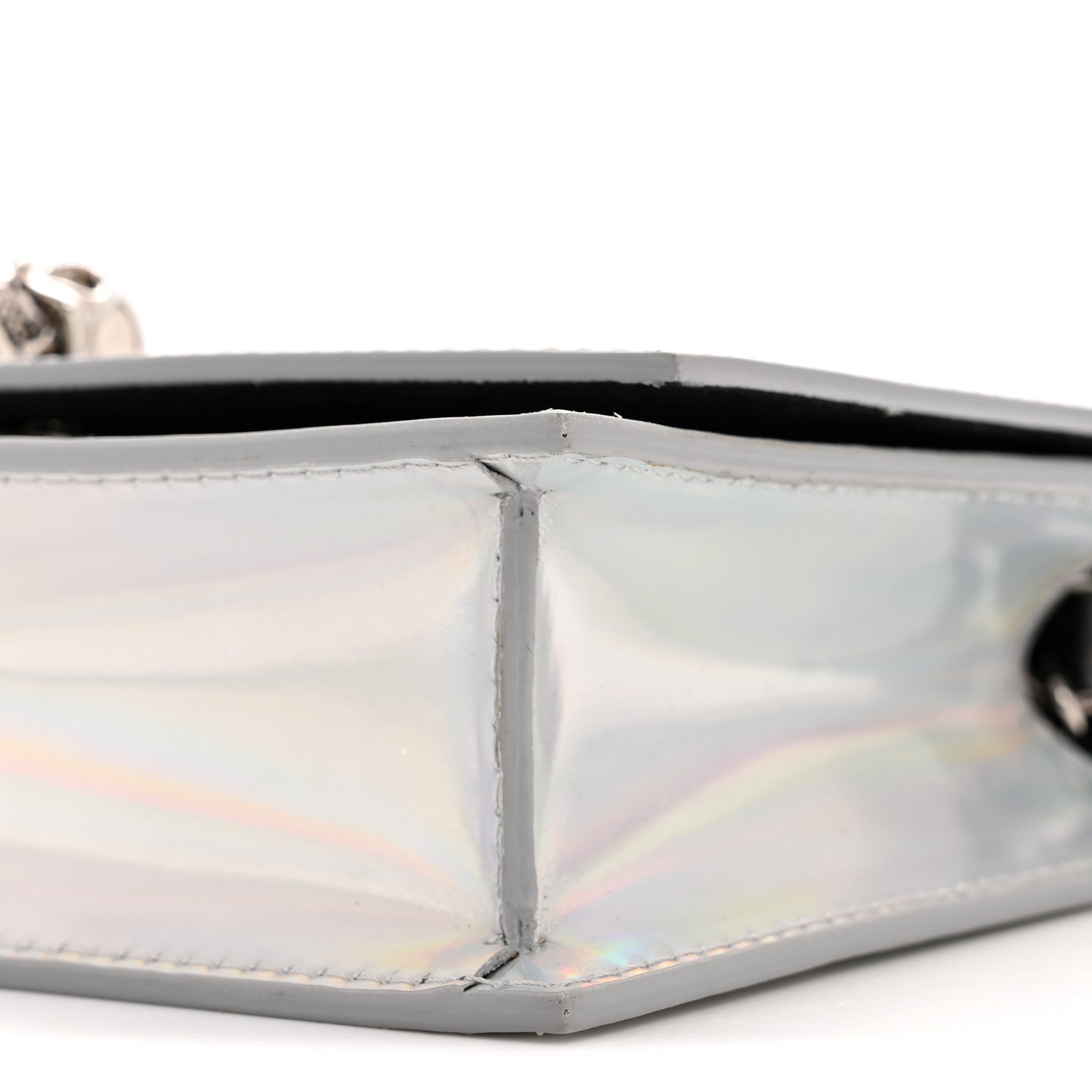 Alexander McQueen Iridescent Calfskin Skull Crossbody Silver 9 of 10
