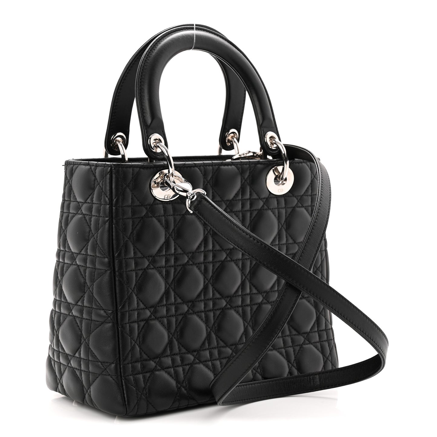 Lambskin Cannage Medium Lady Dior Black