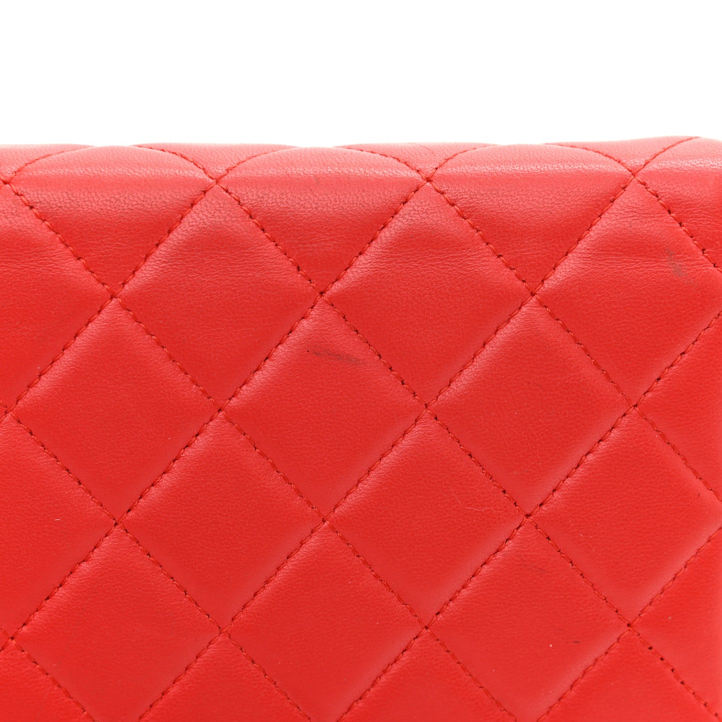 Lambskin Quilted Boy Wallet On Chain WOC Red