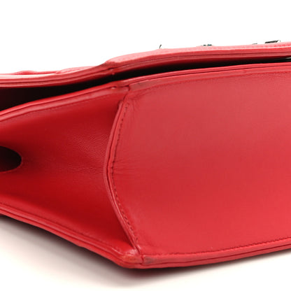 Christian Dior Lambskin Crystal Feather Medium Diorama Flap Bag Red 7 of 9