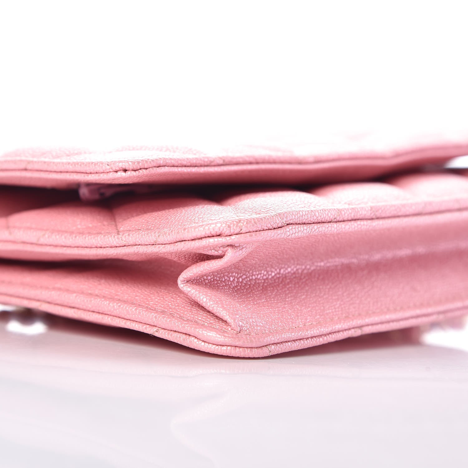 Chanel Iridescent Caviar Quilted Wallet on Chain WOC Rose Pink 5 of 11