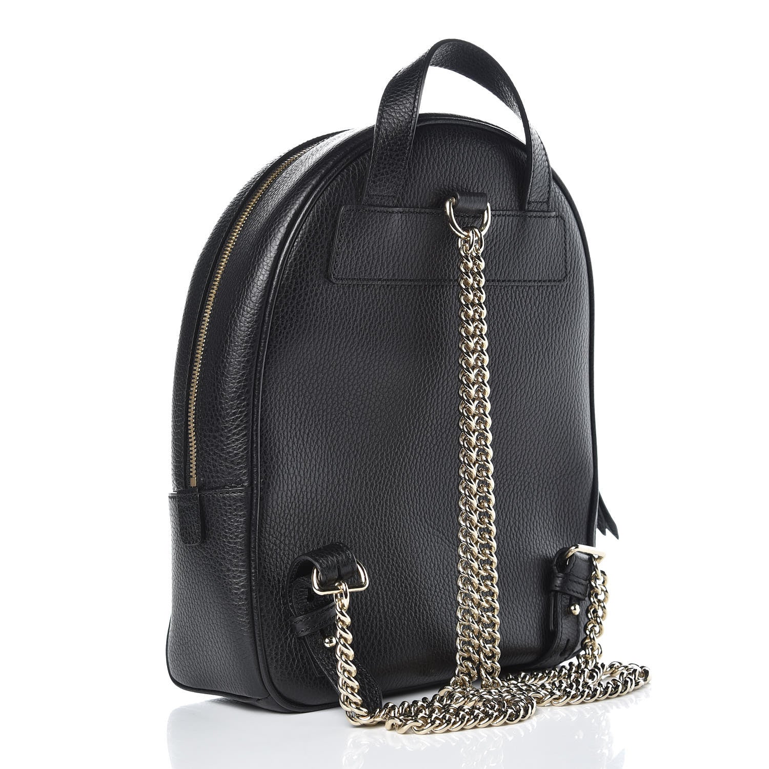 Gucci Pebbled Calfskin Soho Chain Backpack Black 3 of 9