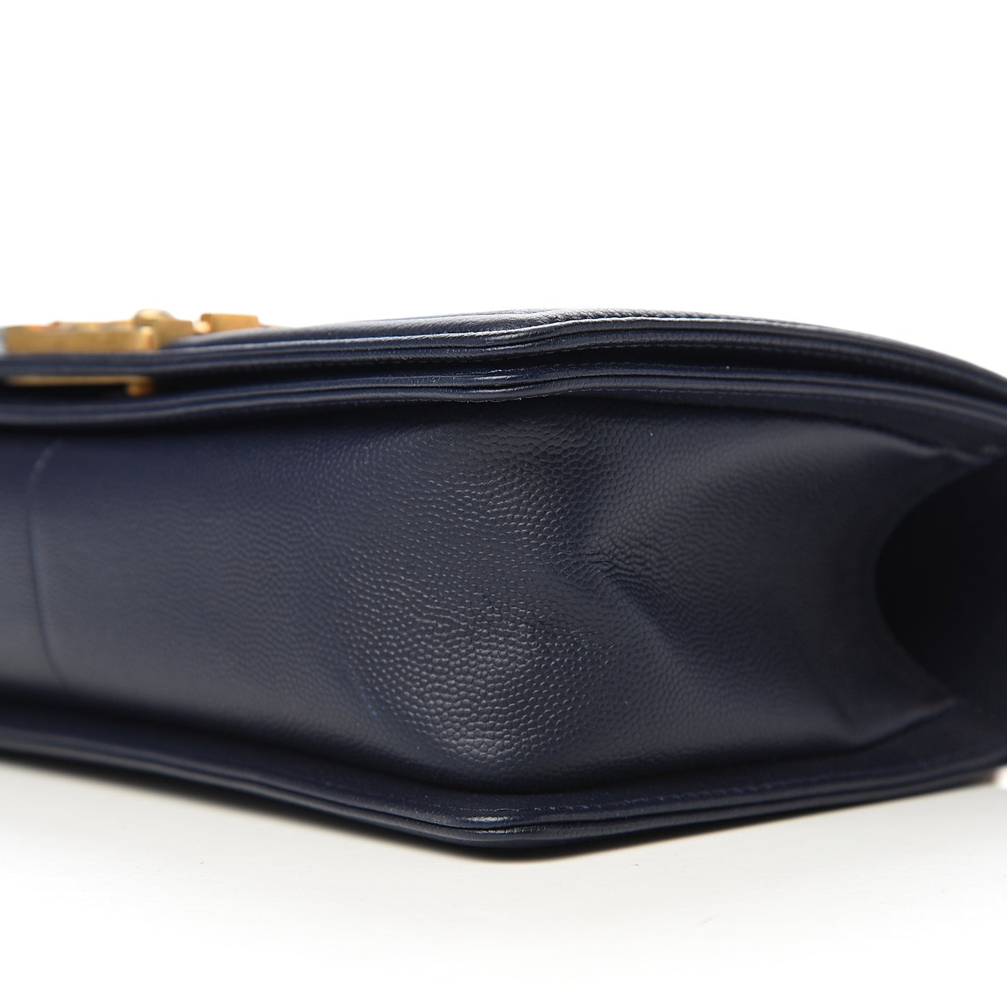 Caviar Quilted Medium Boy Flap Dark Blue