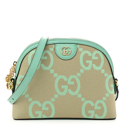 Gucci Monogram Jumbo GG Textured Dollar Calfskin Small Ophidia Dome Shoulder Bag Beige Pepperlight Mint 1 of 9