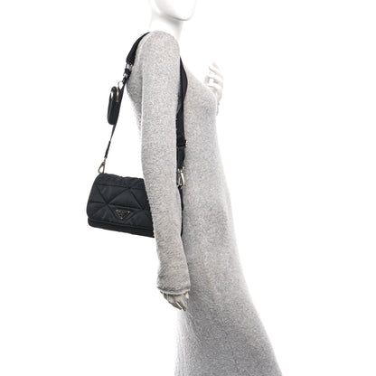 Prada Re-Nylon Quilted Padded Flap Shoulder Bag Black 2 of 11