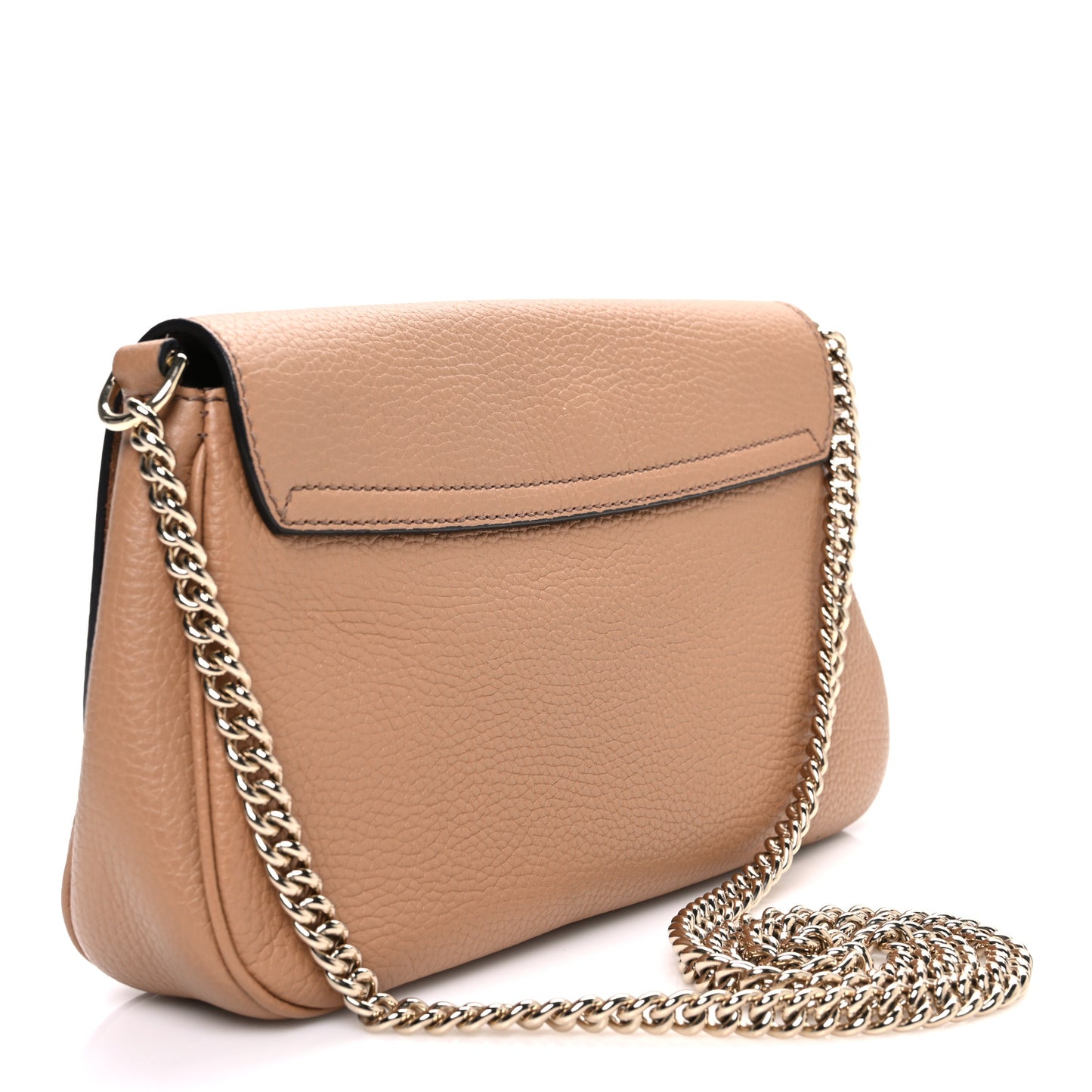 Pebbled Calfskin Medium Soho Flap Crossbody Camelia