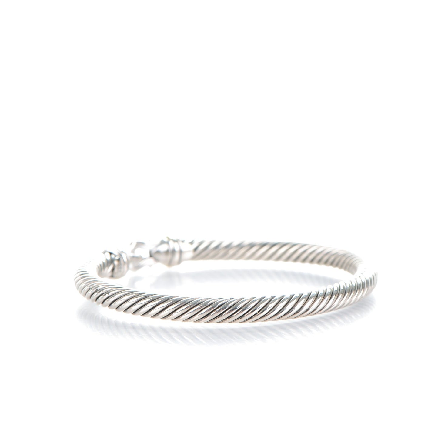 Sterling Silver 18K Yellow Gold 5mm Cable Classic Buckle Bracelet