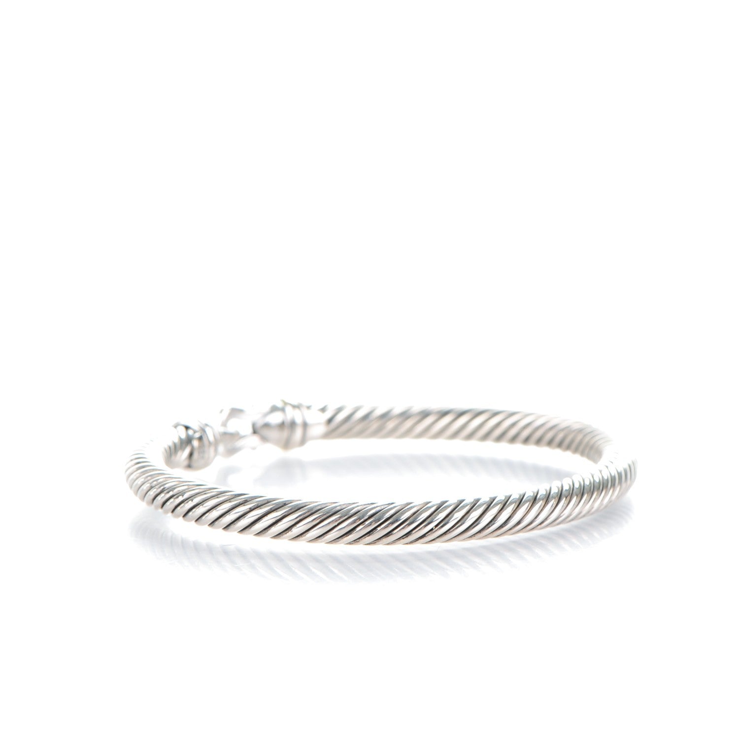 David Yurman Sterling Silver 18K Yellow Gold 5mm Cable Classic Buckle Bracelet 3 of 6