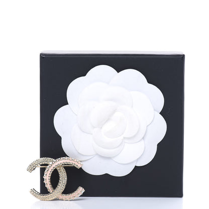 Chanel Enamel CC Brooch Gold White Pink 6 of 6