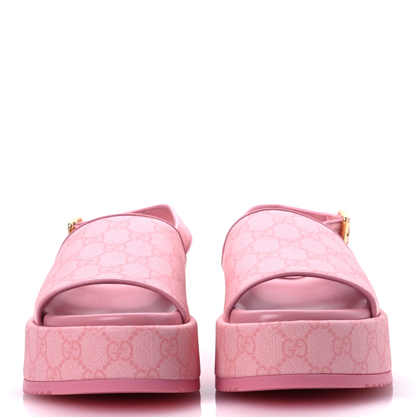 GG Supreme Monogram Granada Kid Angelina Platform 35mm Slingback Sandals 39 Cotton Candy Dark Cotton Candy Wild Rose