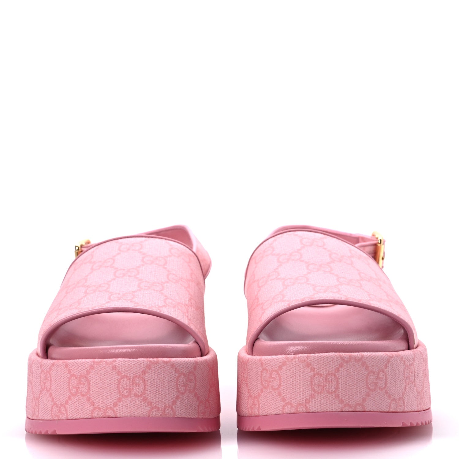 Gucci GG Supreme Monogram Granada Kid Angelina Platform 35mm Slingback Sandals 39 Cotton Candy Dark Cotton Candy Wild Rose 3 of 13