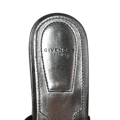 Givenchy Metallic Calfskin Bedford Logo Mule Slides 36.5 Black 7 of 8