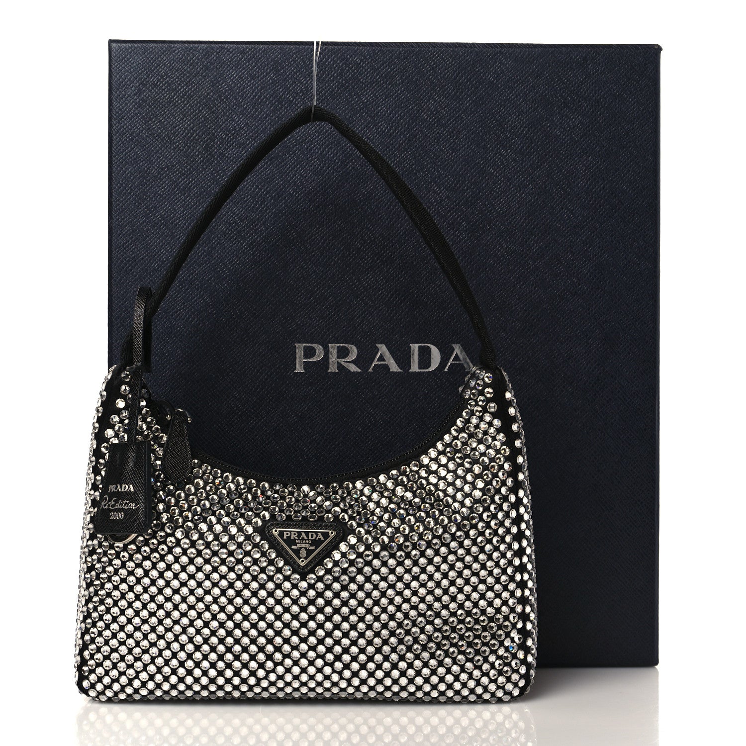 Prada Satin Crystal Mini Re-Edition 2000 Bag Cristal 9 of 9