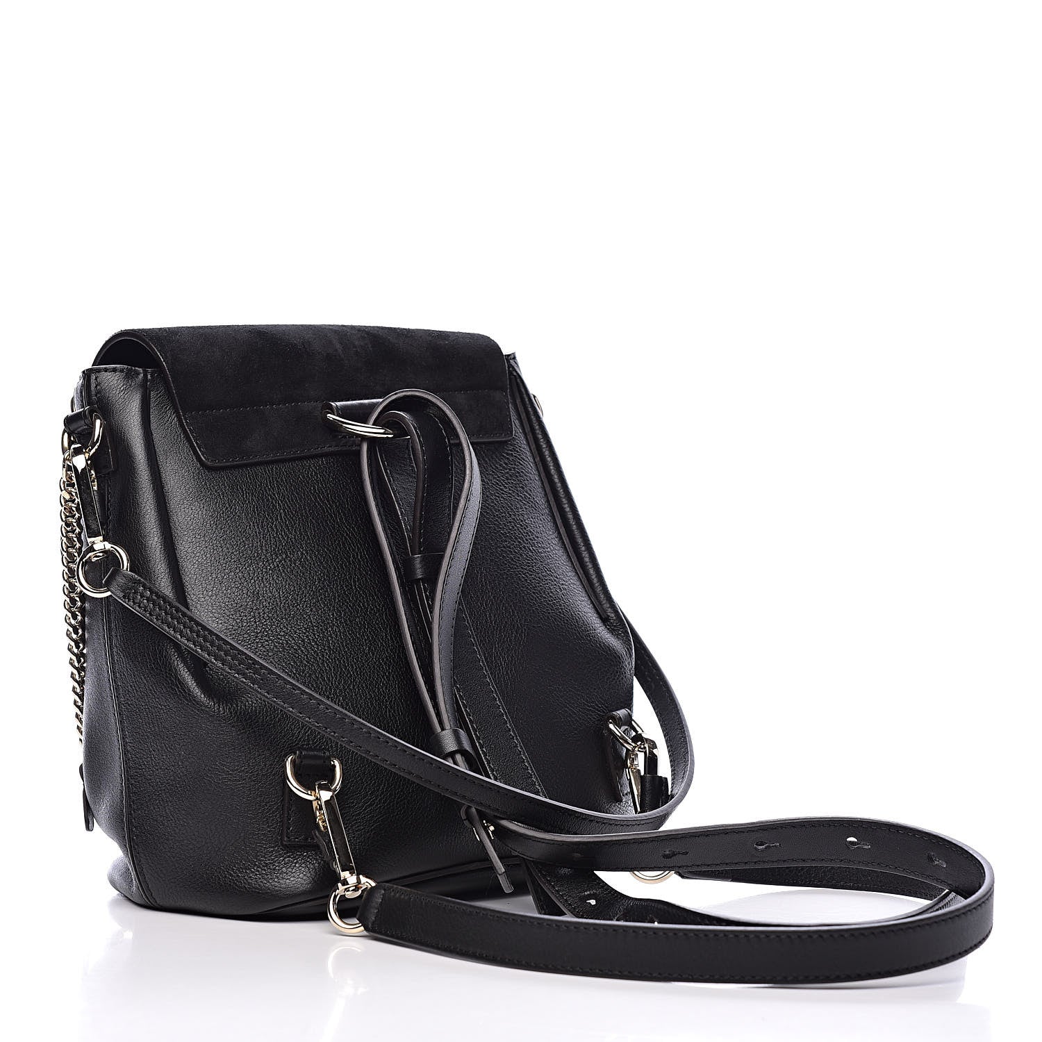 Chloe Suede Calfskin Small Faye Backpack Black 3 of 11
