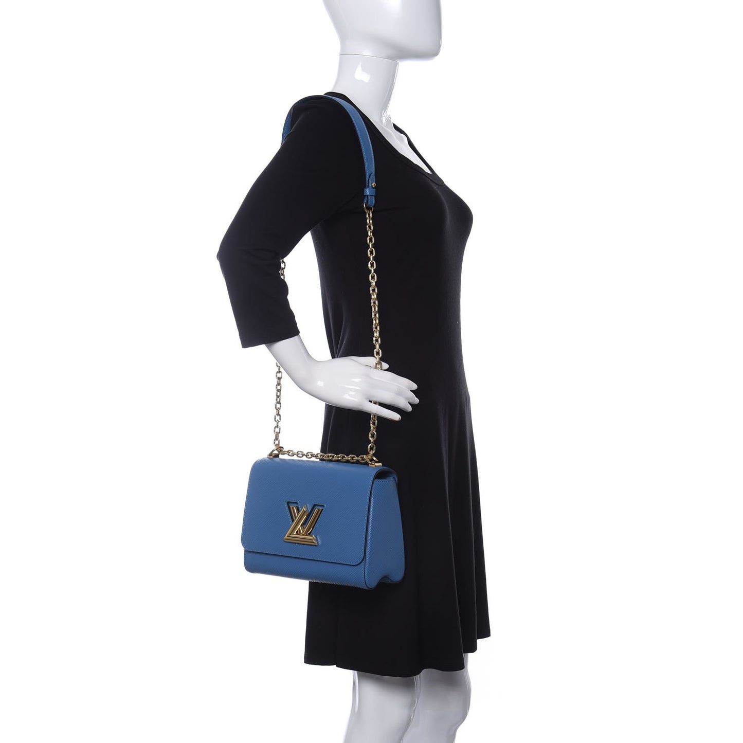 Epi Twist Shoulder Bag MM Blue Jean