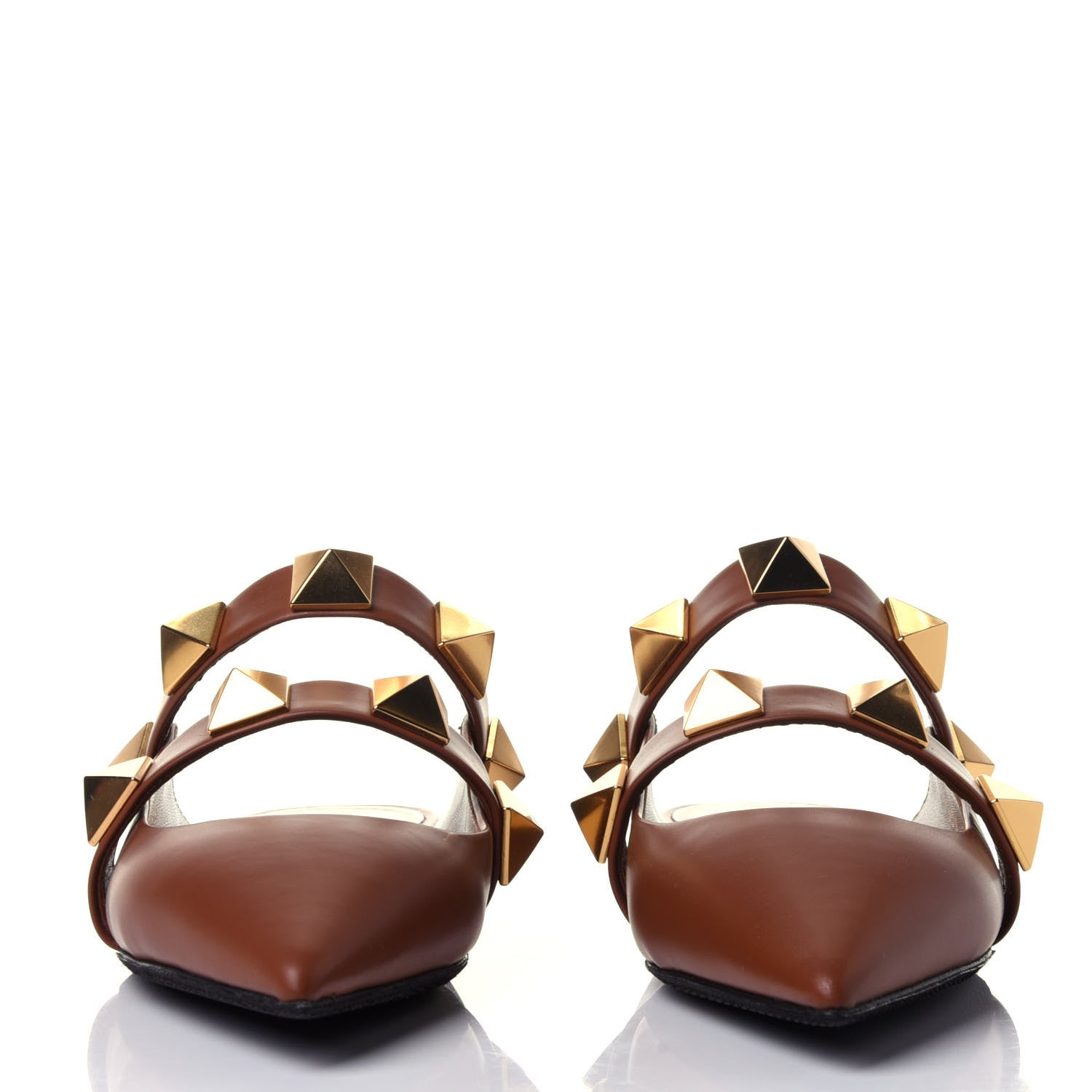 Valentino Garavani Calfskin Roman Stud Flat Mules 36 Selleria 2 of 11