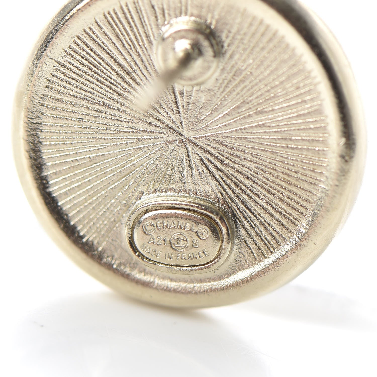 Chanel Crystal CC Round Earrings Light Gold 4 of 5