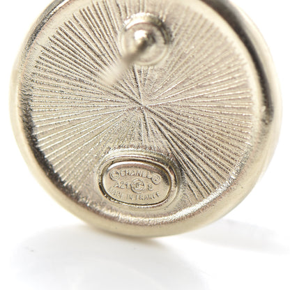 Chanel Crystal CC Round Earrings Light Gold 4 of 5