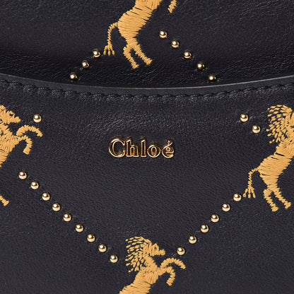 Chloe Smooth Calfskin Little Horses Embroidered Signature Belt Bag Full Blue 10 of 12