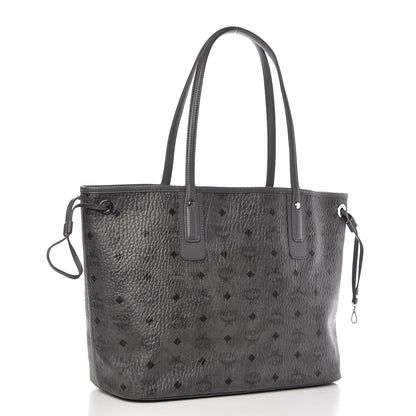 MCM Visetos Medium Liz Reversible Shopper Tote Phantom Grey 4 of 17