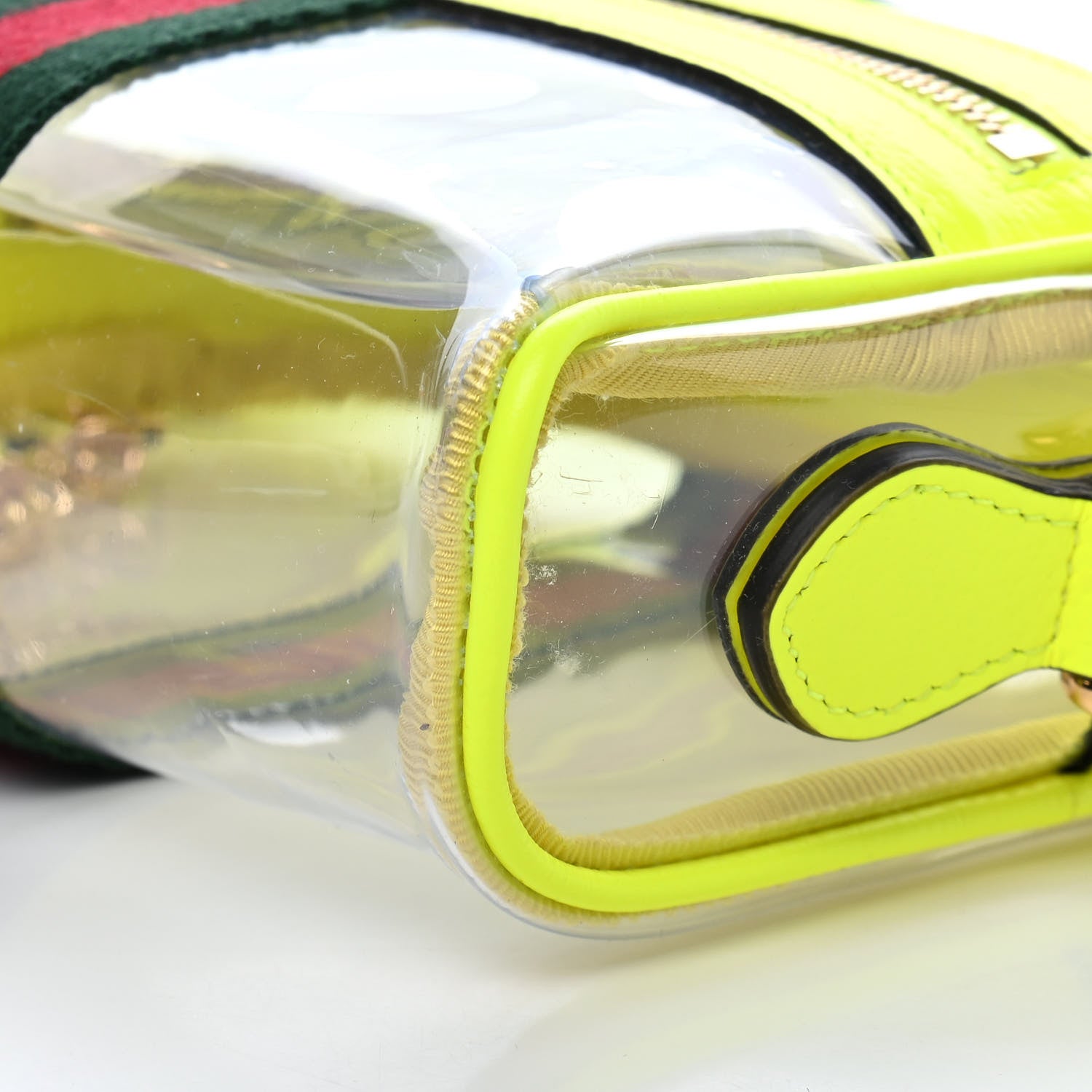 Gucci Vinyl Web Mini Ophidia Transparent Shoulder Bag Yellow Fluo 16 of 19