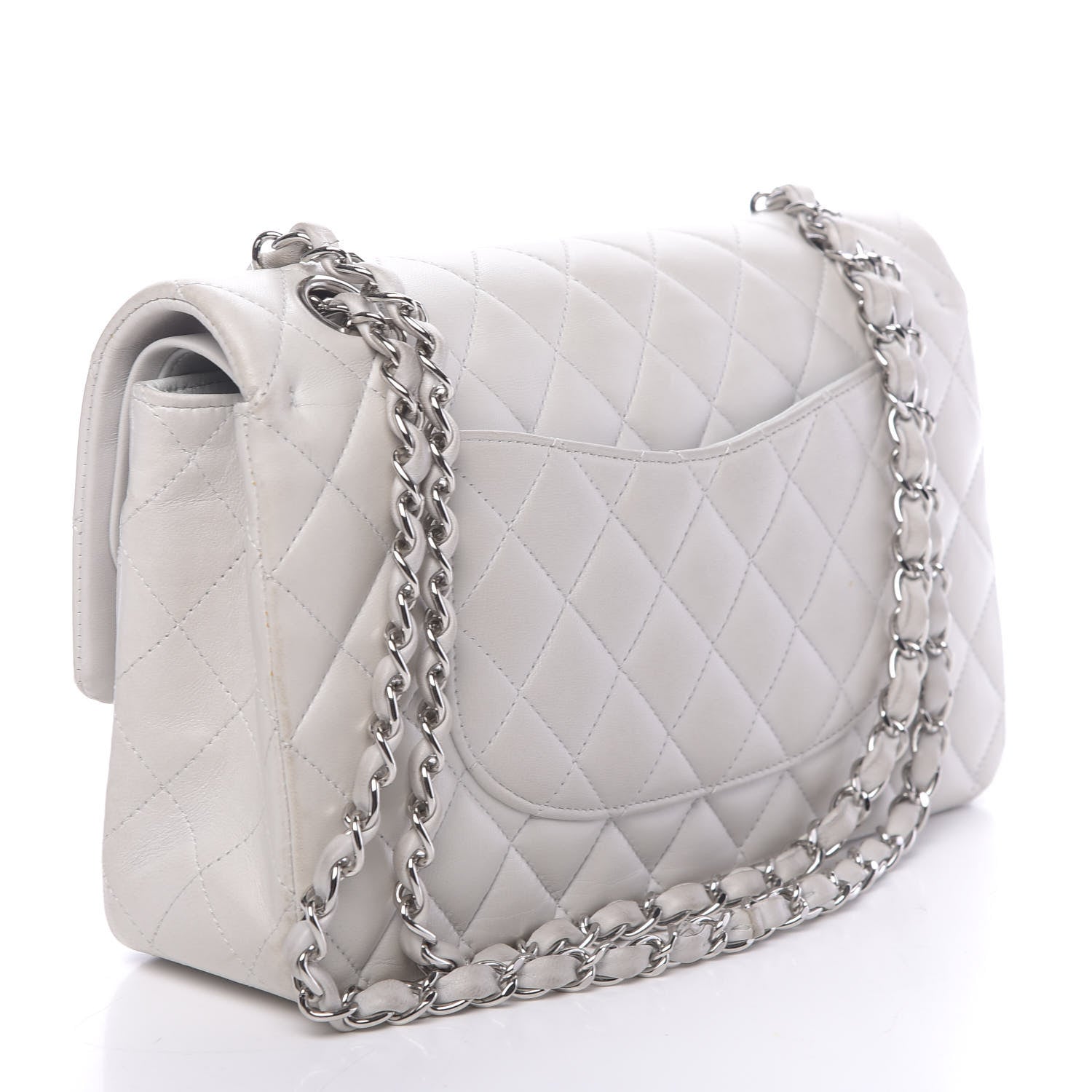 Chanel Lambskin Quilted Medium Double Flap White 3 of 15