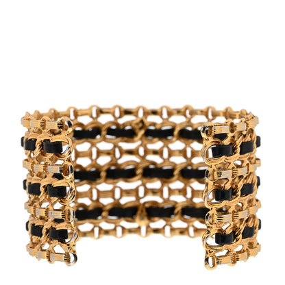 Chanel Lambskin Chain CC Cuff Black Gold 3 of 4