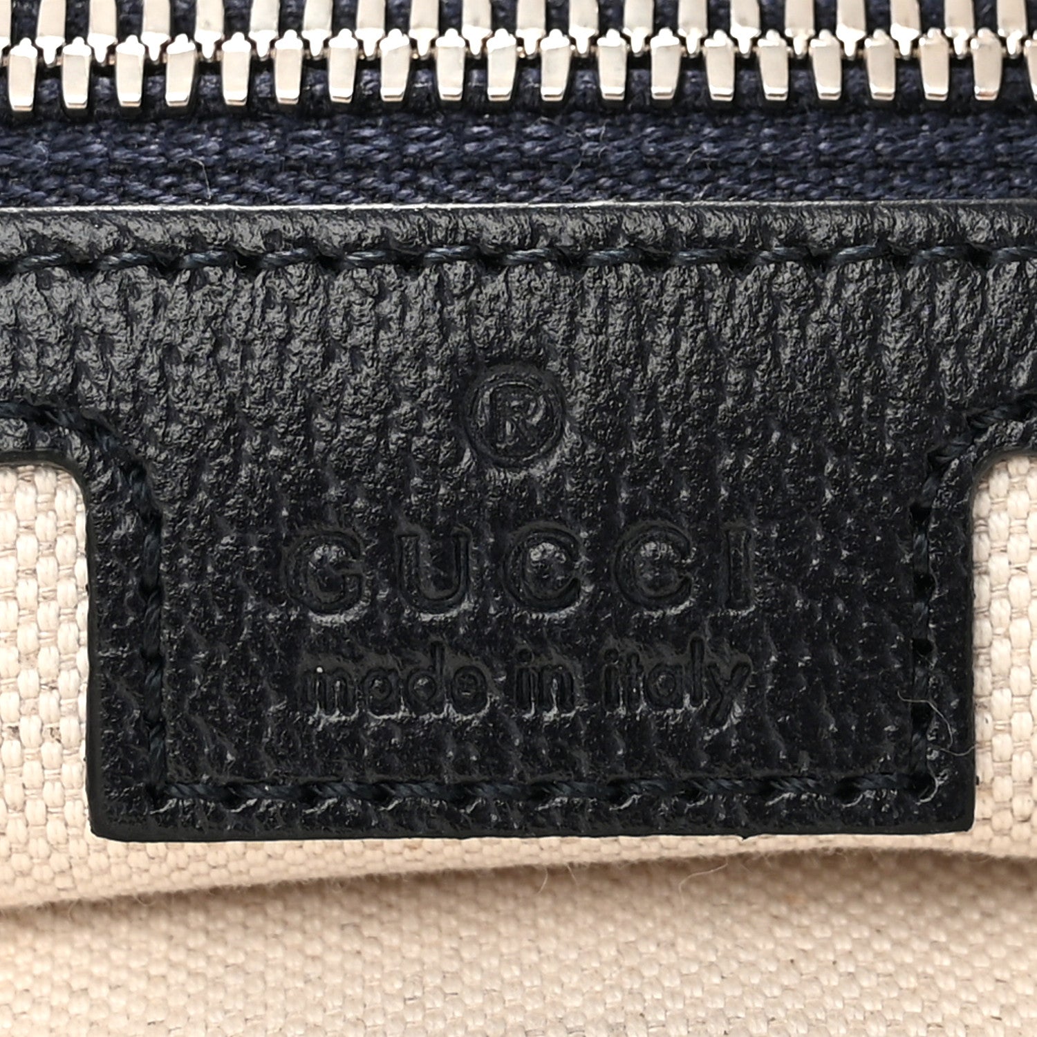 Gucci GG Supreme Monogram Textured Dollar Calfskin Web Small Ophidia Half Moon Hobo Beige Blue 6 of 10