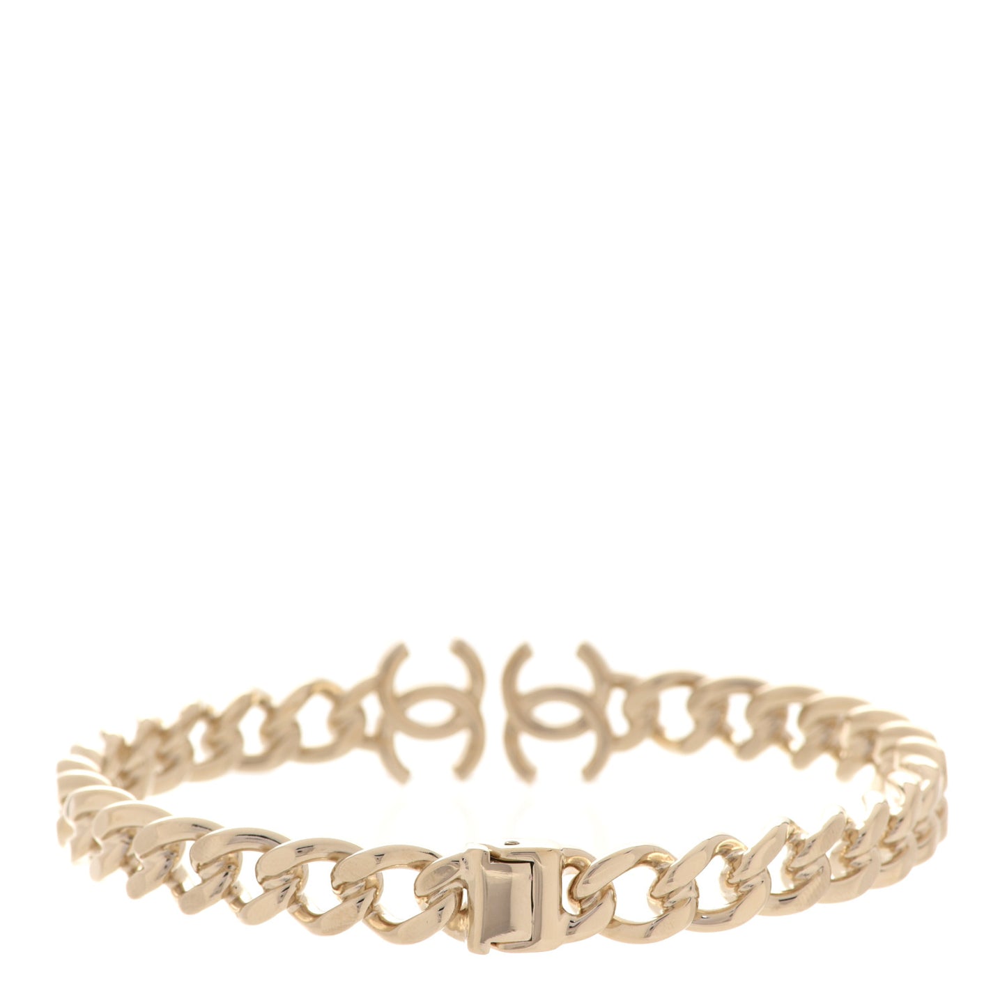 Metal CC Chain Link Choker Necklace M Gold