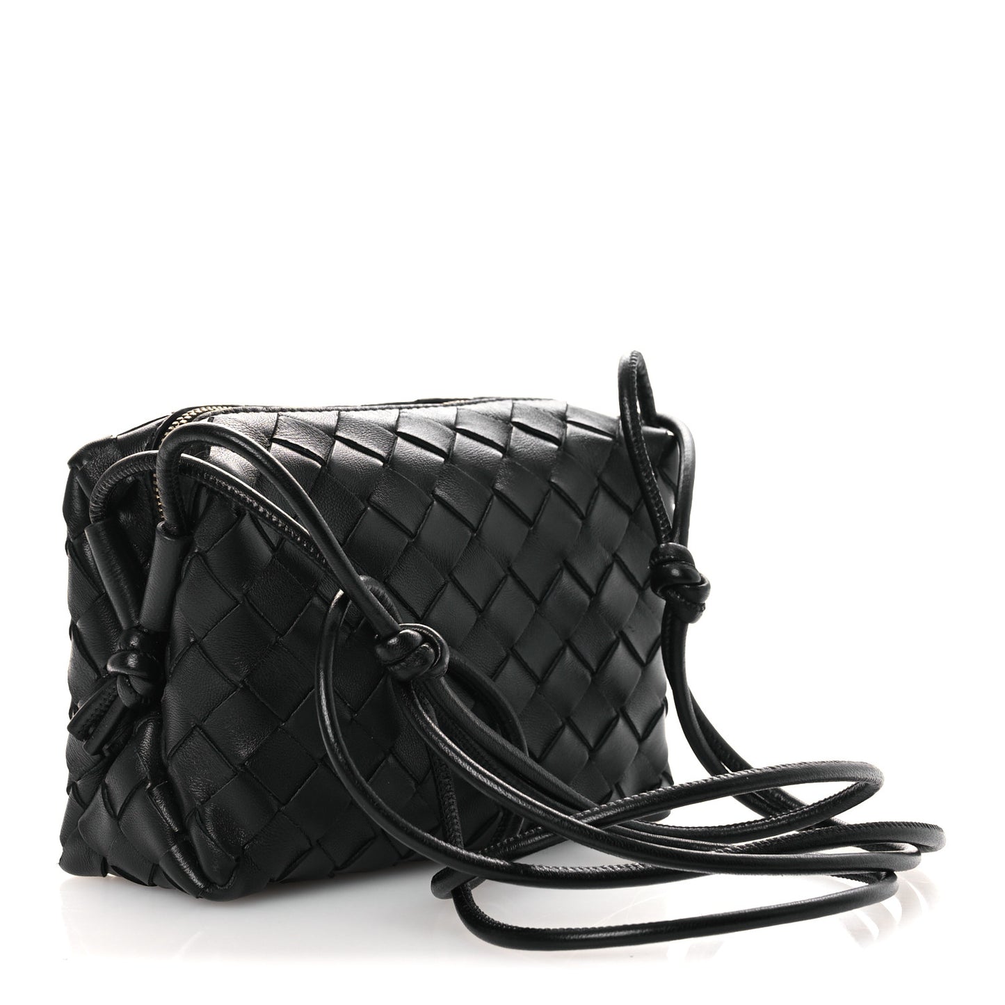 Nappa Intrecciato Mini Loop Camera Bag Black