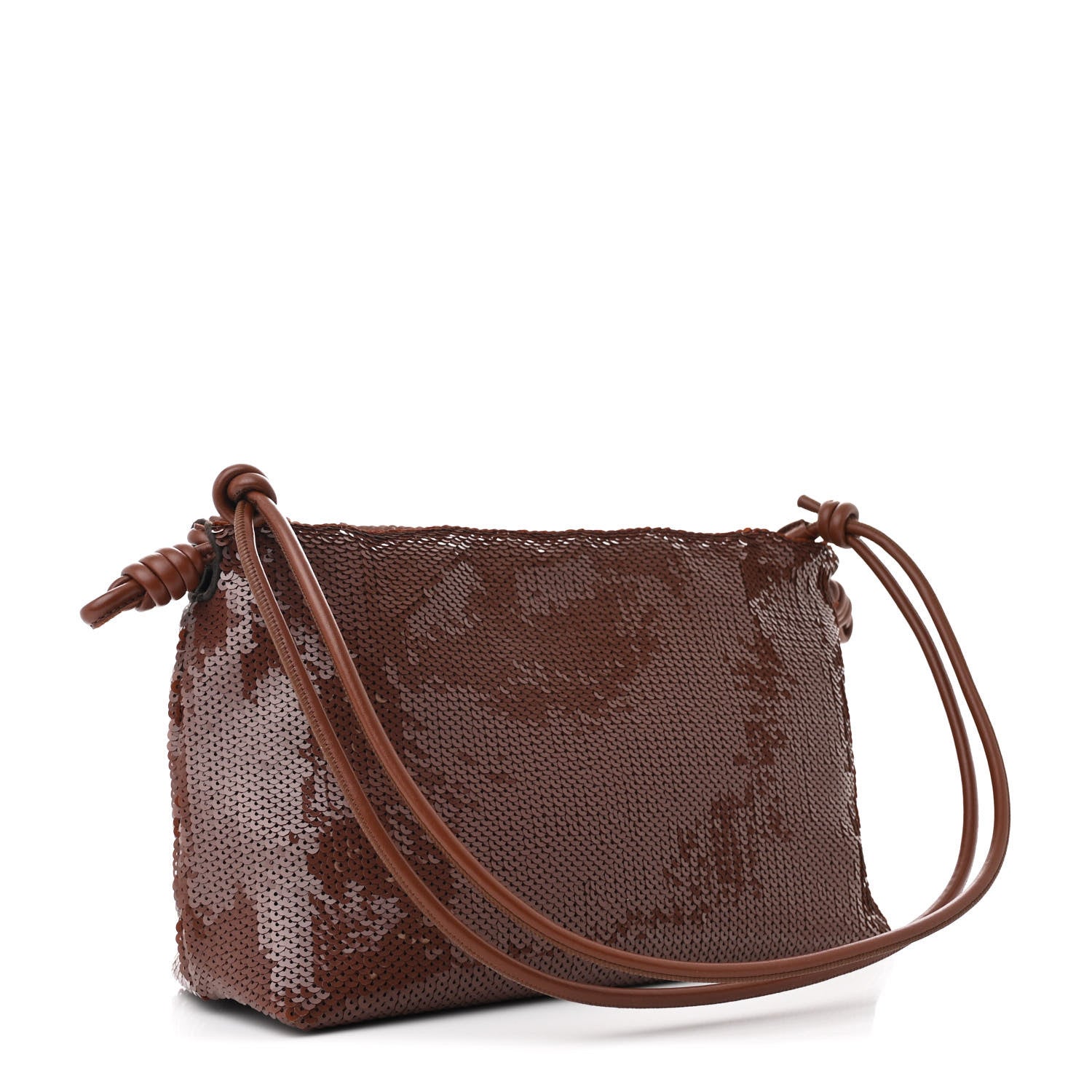 Loewe Sequin Medium Flamenco Knot Clutch Chocolate 3 of 10