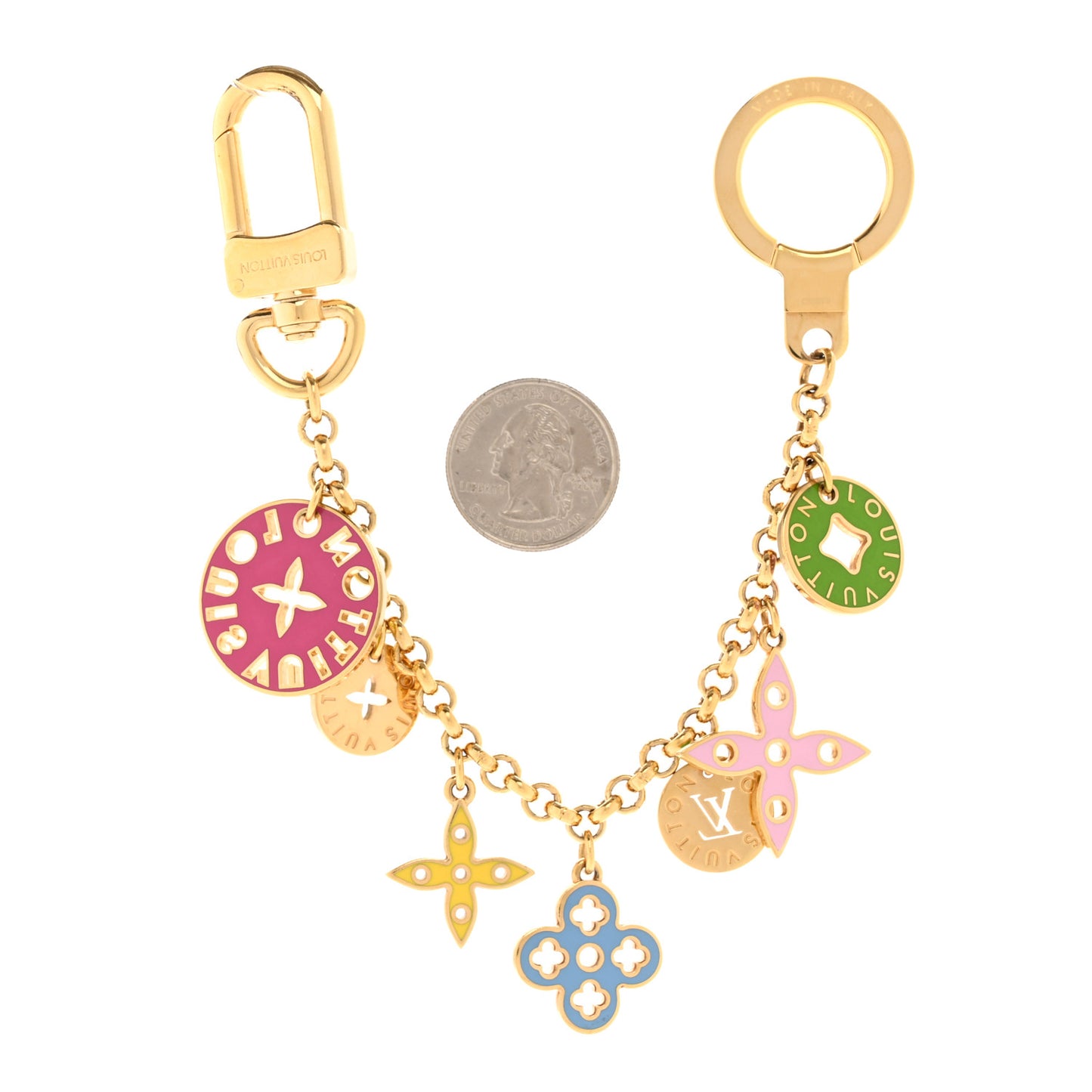 Enamel Looping Key Chain Bag Charm Multicolor